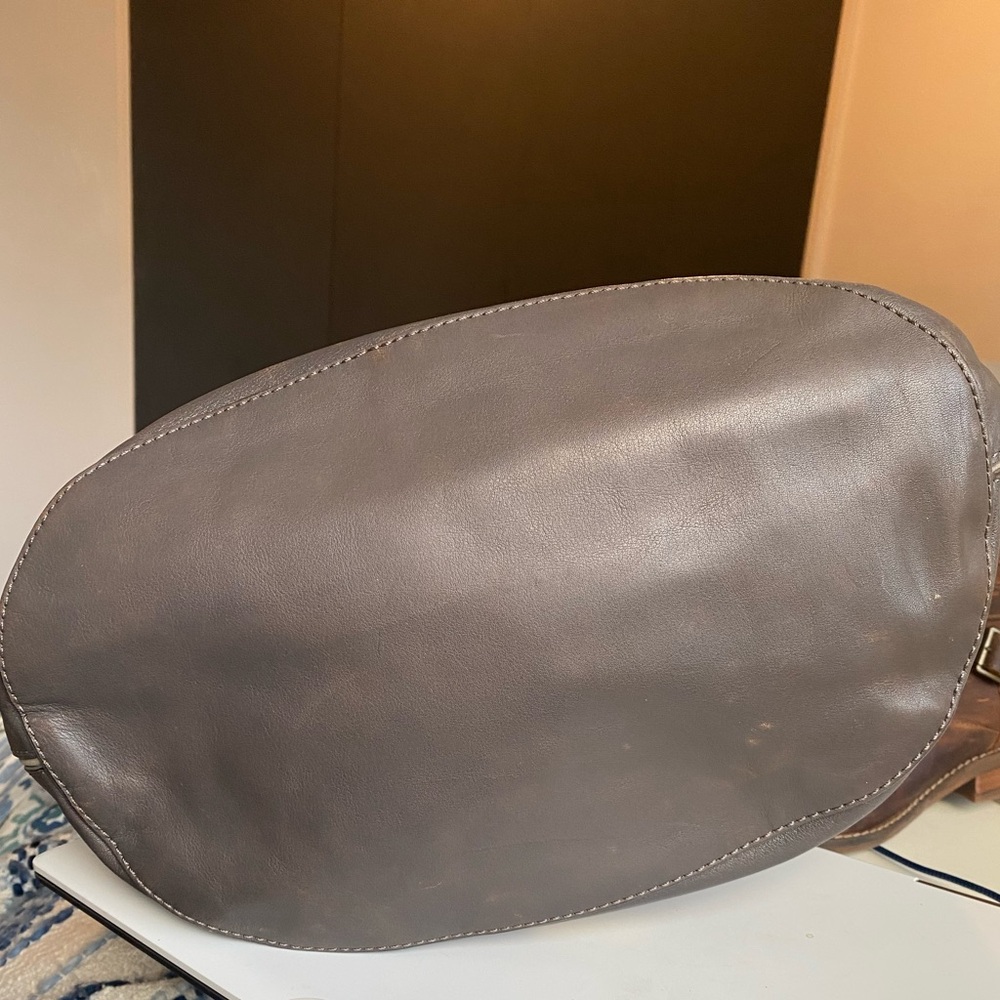 Cole Haan Leyden II Nubuck Leather Hobo Bucket Bag , Gray - Picture 8 of 16